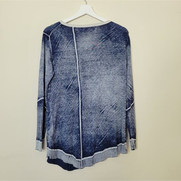 Soft Surroundings Womens Petite LP Large Blue Silk Blend Lightweight Top Sweater - Picture 3 of 5